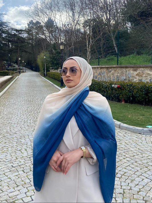 ÇİFT RENK ŞAL MAVİ